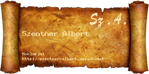 Szentner Albert névjegykártya