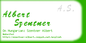 albert szentner business card